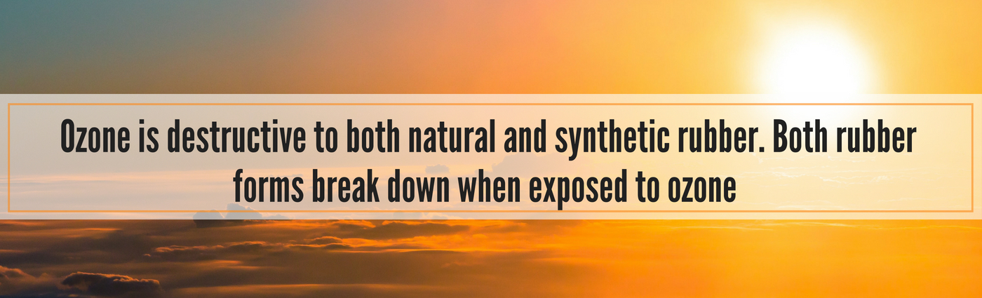 A photo of a sunset overlapped by text about ozone.
